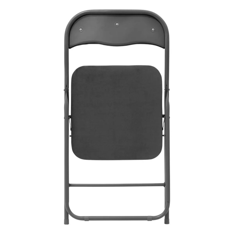 Lot De 6 Chaises En Velours Pliantes Gris - Five