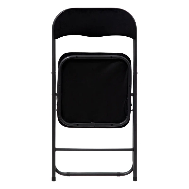 Lot De 6 Chaises En Velours Pliantes Noires - Five