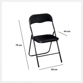 Chaise pliante PVC Noire - Five 2