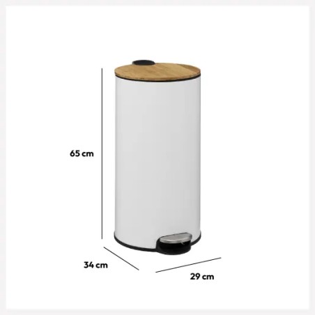 Poubelle À Pédale Modern 30 L Blanc Five