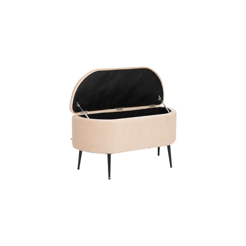 Banc Coffre En Velours Solaro Beige Atmosphera