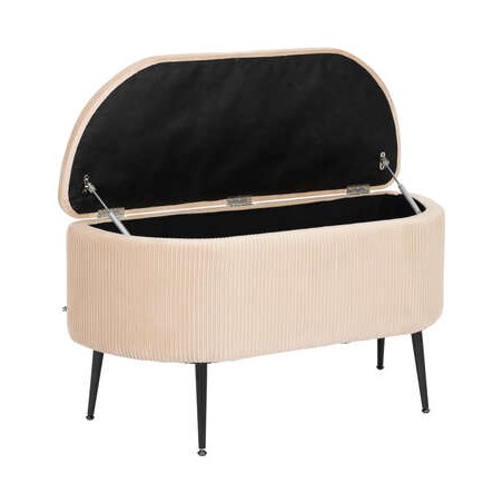 Banc Coffre En Velours Solaro Beige Atmosphera