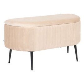 Banc Coffre En Velours Solaro Beige Atmosphera