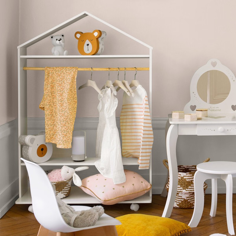 Penderie Pour Enfant À Roulettes Blanc Atmosphera For Kids