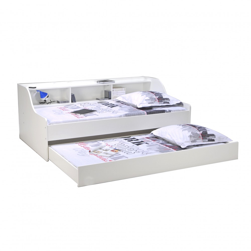 Lit enfant avec rangements Galaxie Des Rêves 90x190 Blanc Laiba Kids