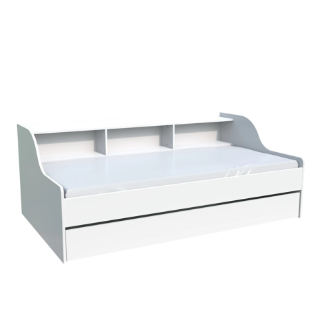 Lit enfant Palma 90x190 rangements Blanc Weber industries