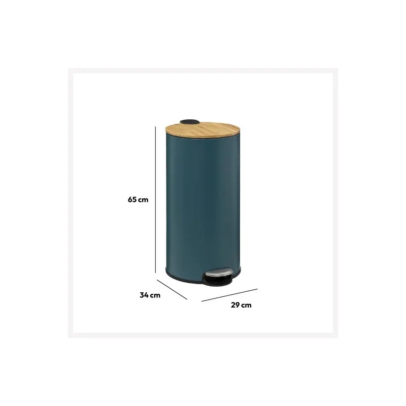 Poubelle À Pédale Modern 30 L Bleu Petrol - Five