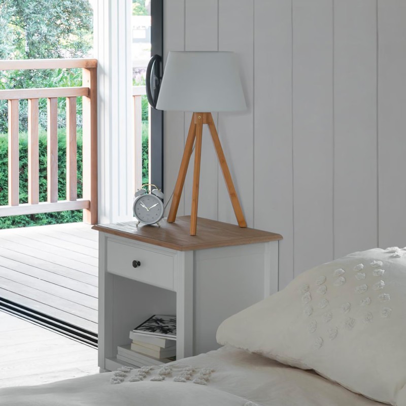 Chevet 1 tiroir Solen Blanc Atmosphera