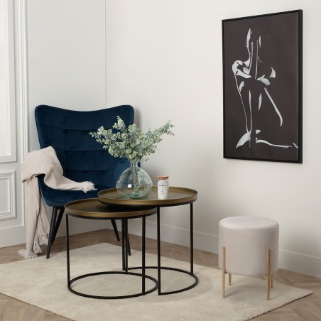 Lot de 2 tables café Basile Doré Atmosphera