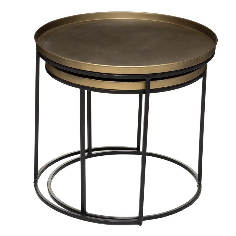 Lot de 2 tables café Basile Doré Atmosphera