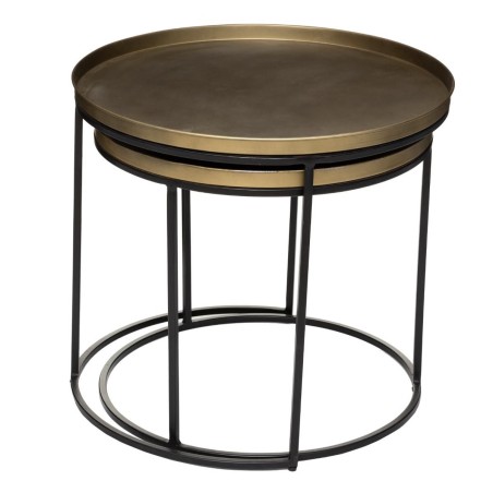 Lot de 2 tables café Basile Doré Atmosphera