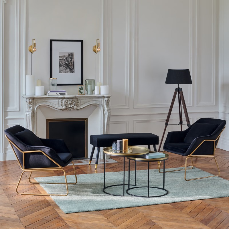 Lot de 2 tables café Basile Doré Atmosphera