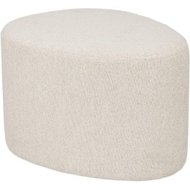 Pouf Galet Estria GM Bouclette Ivoire Atmosphera