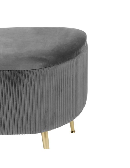 Banc Coffre Solaro En Velours Gris Atmosphera
