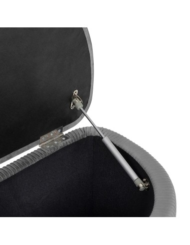 Banc Coffre Solaro En Velours Gris Atmosphera