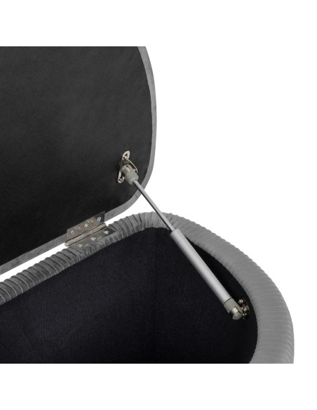 Banc Coffre Solaro En Velours Gris Atmosphera