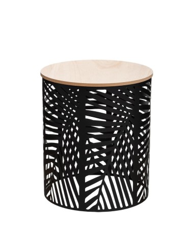 Lot De 2 Tables Café Feuilles Noires Atmosphera