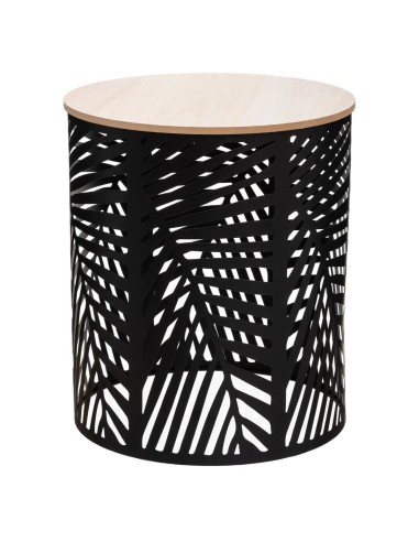 Lot De 2 Tables Café Feuilles Noires Atmosphera