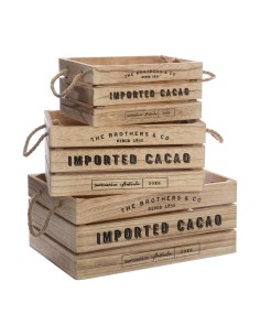 Lot De 3 Cagettes De Rangement Denys Naturel Atmosphera