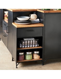 Table De Chevet 1 Tiroir Cierna Noire Atmosphera 2