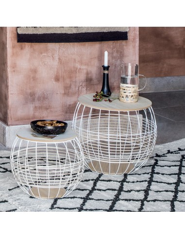 Lot De 2 Tables Café Juline Blanches Atmosphera