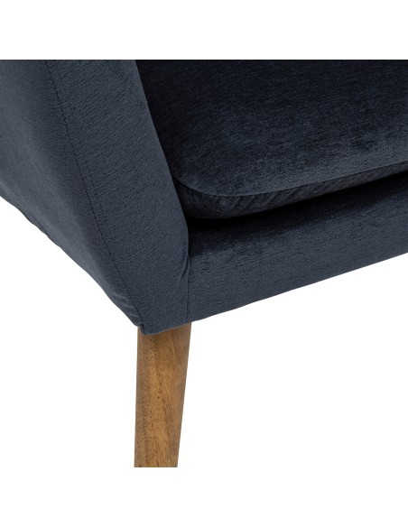 Fauteuil Sinel Chenille Bleu Encre Atmosphera