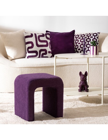 Pouf Sevi Bouclette Deep Violet Atmosphera