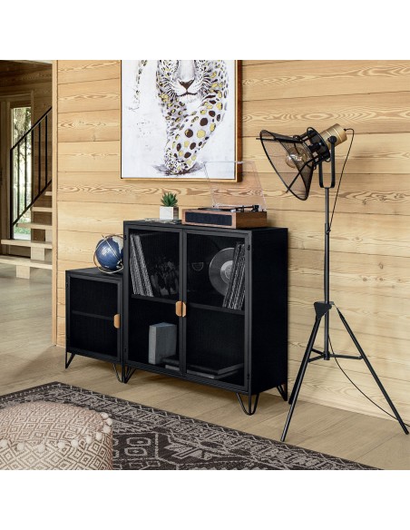 Lampadaire Trépied Rodo En Métal Noire Atmosphera