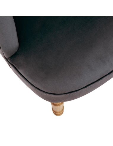 Fauteuil Sixtine En Velours Gris Atmosphera