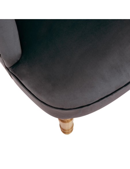 Fauteuil Sixtine En Velours Gris Atmosphera