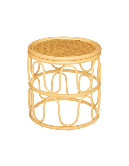 Lot De 2 Tables Café Henriette Rotin Beige Atmosphera