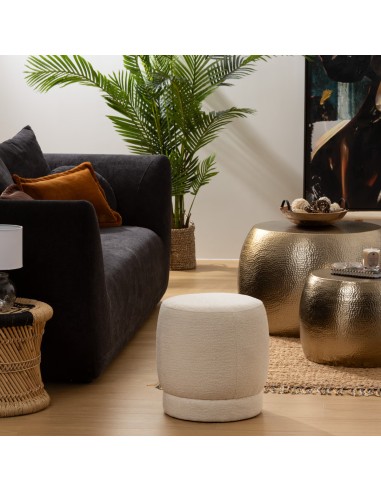 Pouf Bouclette Amea Blanc Atmosphera