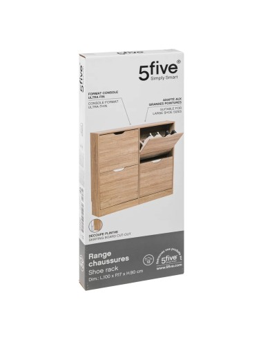 Meuble Range Chaussures 4 Tiroirs Slim Beige Five