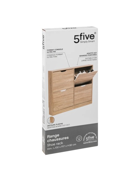 Meuble Range Chaussures 4 Tiroirs Slim Beige Five