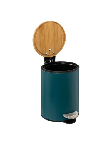 Poubelle à pédale Trio 3L Bleu Petrol Five