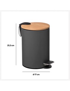 Poubelle à pédale Trio 3L Grise Five 2