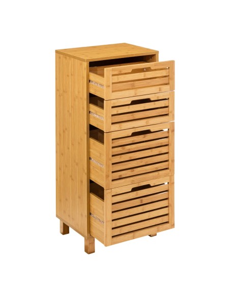 Meuble 4 Tiroirs Sicela En Bambou Marron Five