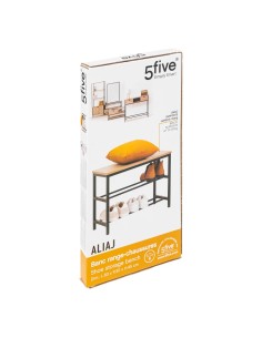 Meuble Range Chaussures Banc 2 niveaux Aliaj Noir Five 2