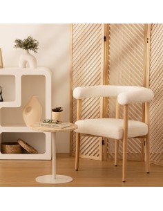 Fauteuil À Diner Adria Bouclette Blanc Atmosphera 2