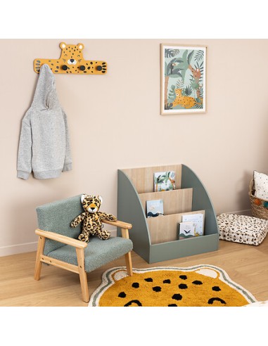 Bibliothèque Pour Enfant Léopard en bois Vert Atmosphera For Kids