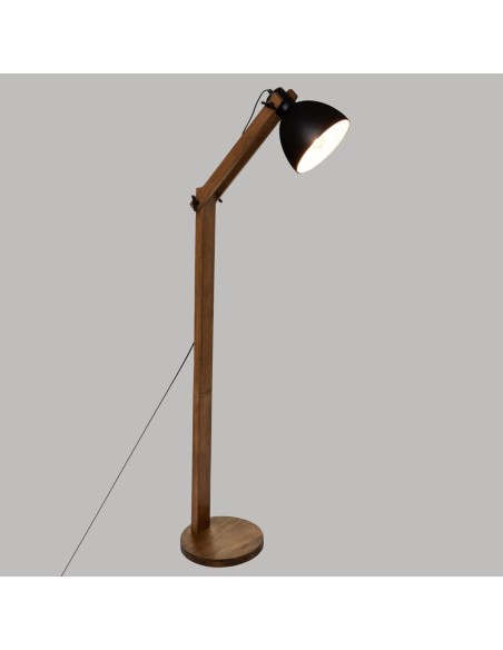 Lampadaire Arc Cuba H158 En Bois Noir Atmosphera