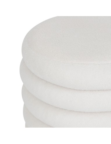 Pouf Coffre Giulia Bouclette Blanc Atmosphera