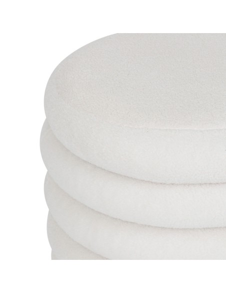 Pouf Coffre Giulia Bouclette Blanc Atmosphera