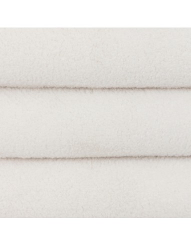 Pouf Coffre Giulia Bouclette Blanc Atmosphera