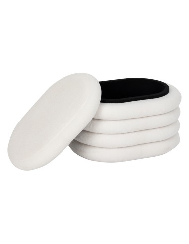 Pouf Coffre Giulia Bouclette Blanc Atmosphera