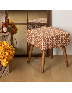 Tabouret D'appoint Chiara Chenille Jacquard Ambre Atmosphera 2