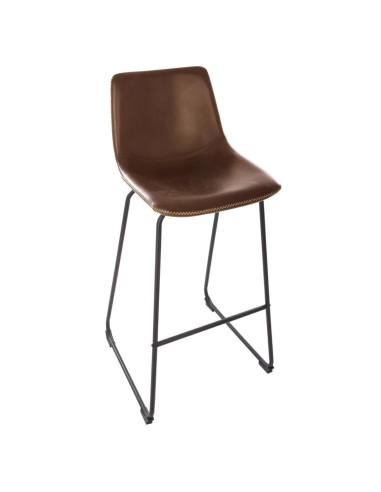 Lot De 2 Chaises De Bar Lois Effet Cuir Marron Atmosphera