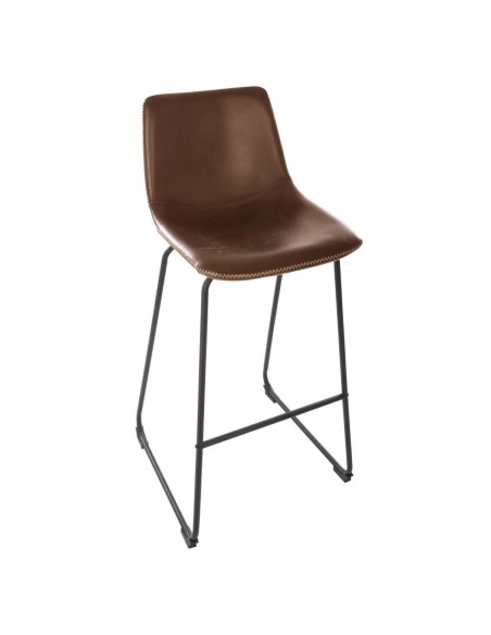 Lot De 2 Chaises De Bar Lois Effet Cuir Marron Atmosphera