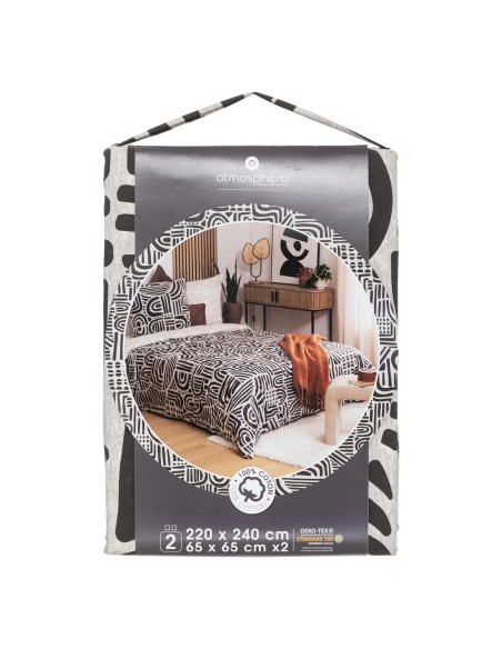 Parure De Lit Tipu 240 x 220 Noir Blanc Atmosphera