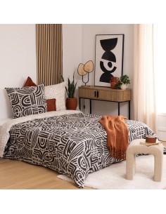 Parure De Lit Tipu 240 x 220 Noir Blanc Atmosphera 2